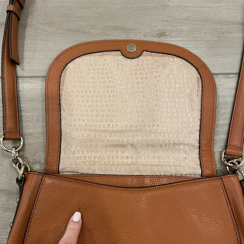 Kate Spade Brown Leather Saddle Bag Crossbody Purse